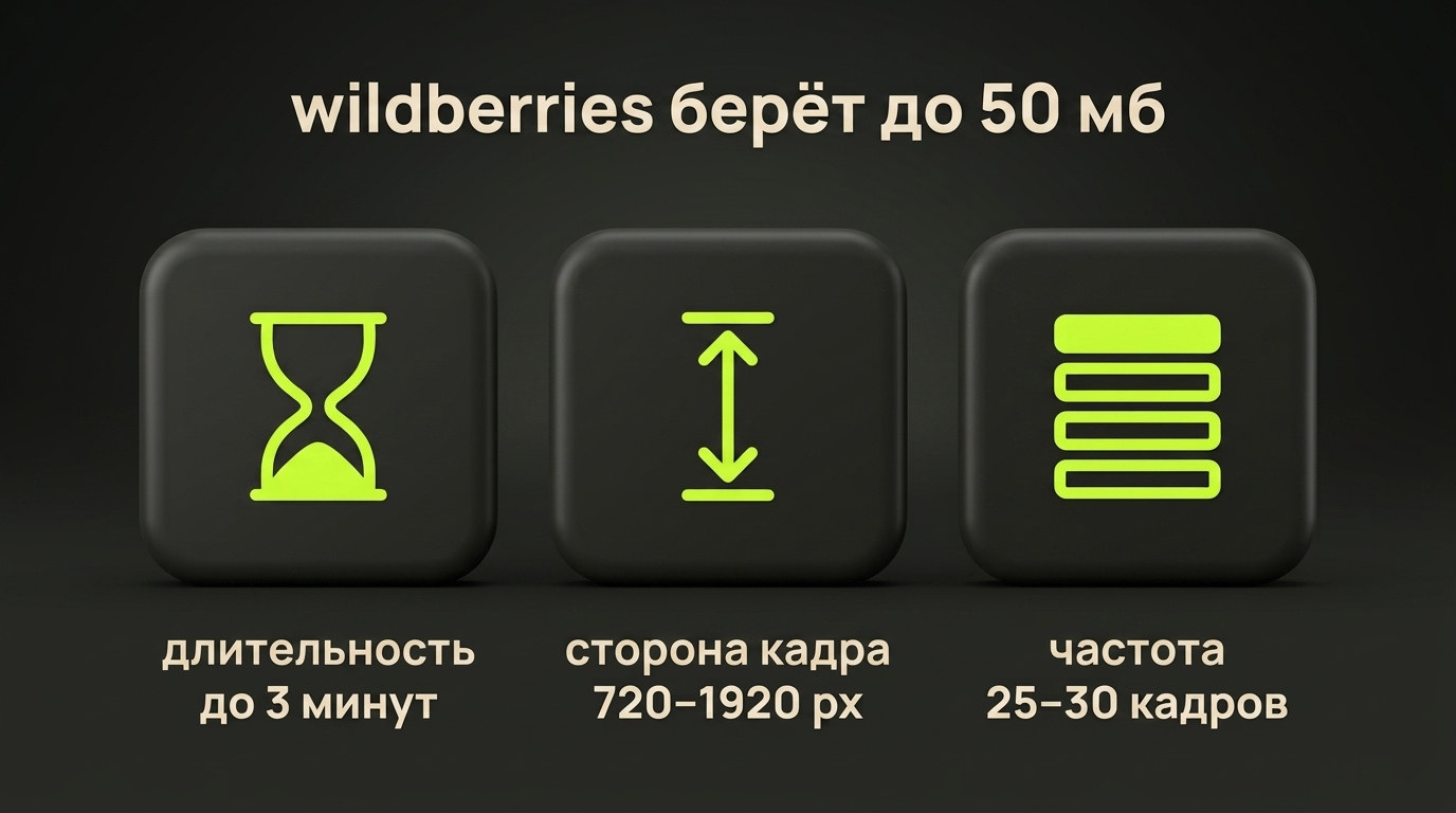 Требования Wildberries к видео в карточке товара Требования Wildberries к видео в карточке товара: формат, вес, длительность